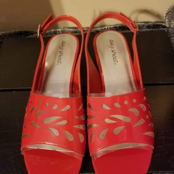 Easy street patent leather wedge sandals sz11 - Picture 7 of 8